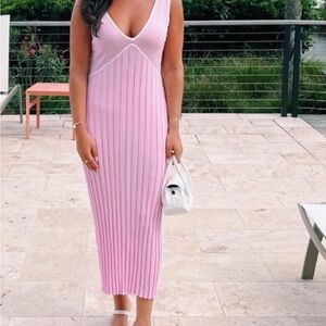 SOLID & STRIPED Pink Midi Dress
